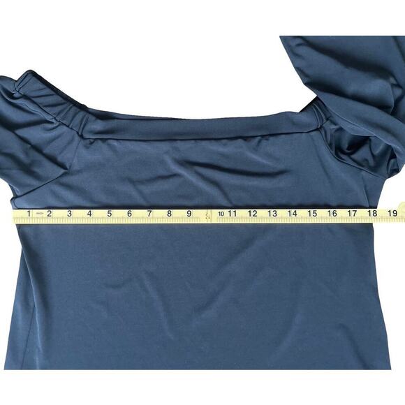 Veronica M. Off Shoulder Bell Sleeve Black Blouse Top - Size Medium - Picture 6 of 7